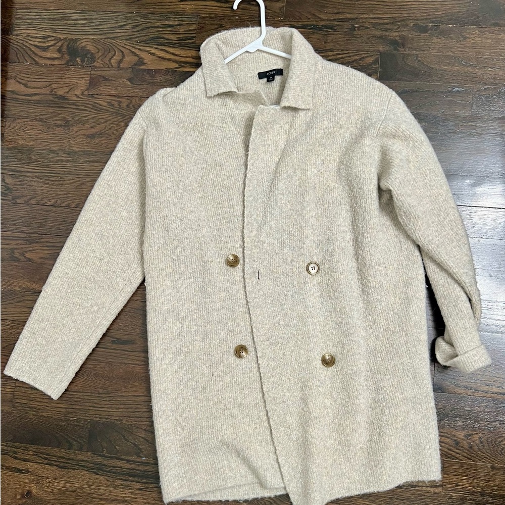 Women’s Long Beige Wool Blend Sweater